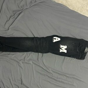 AMIRI-Black Appliqué Jeans